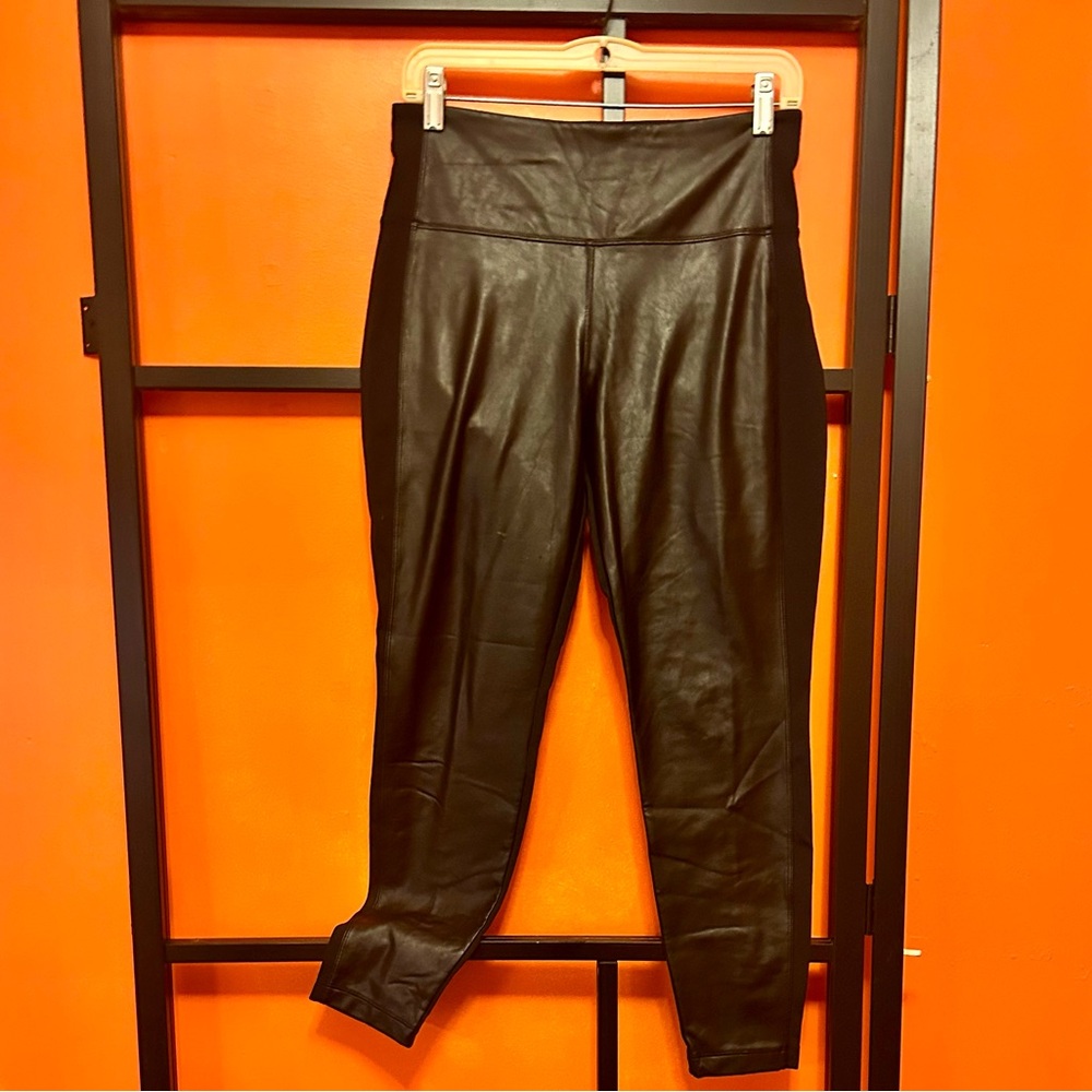 Athleta Black Faux Leather High-Waist Leggings